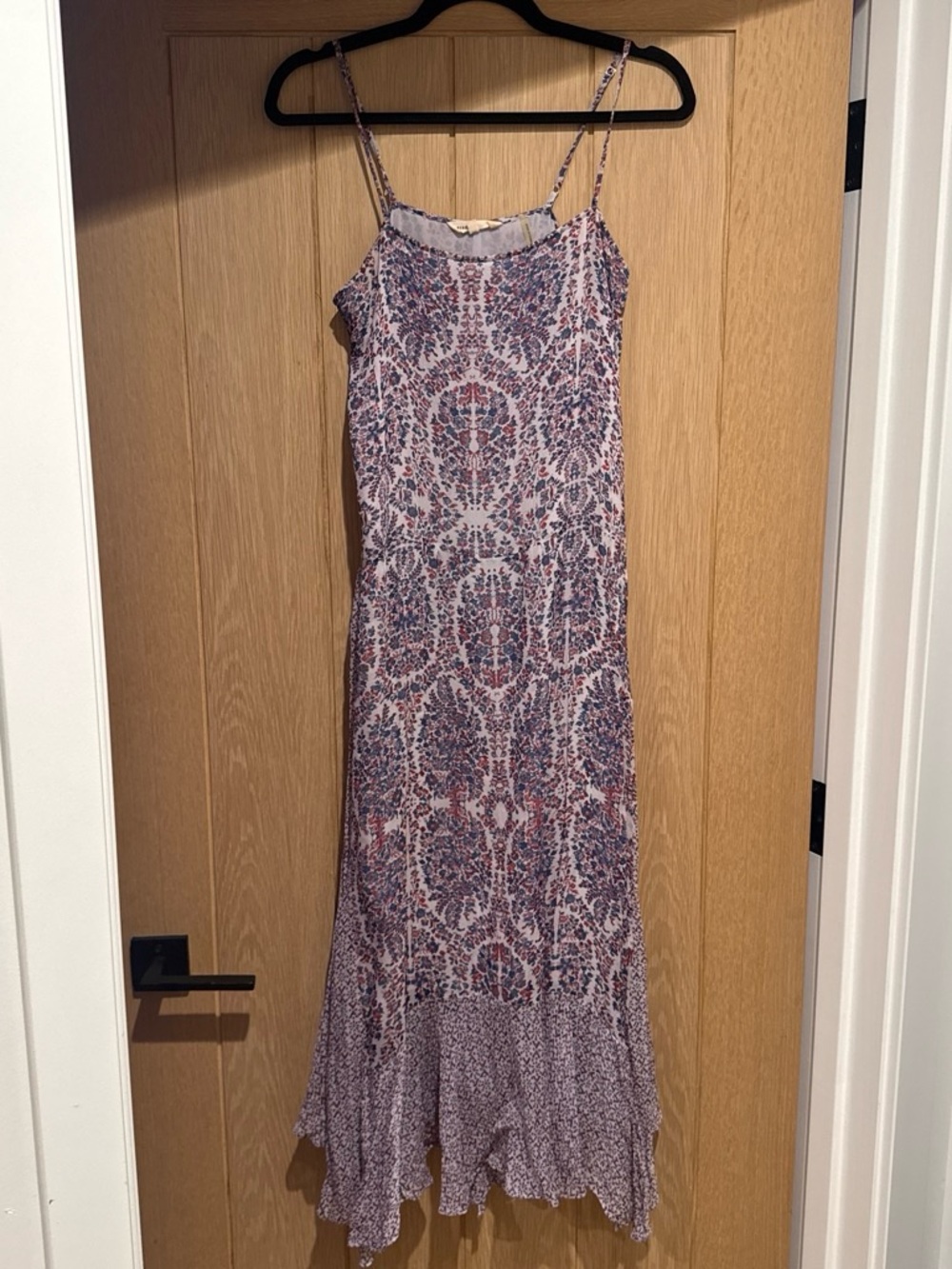 Rebecca Taylor Lavender and Dusty Rose Printed Maxi Slip Dress